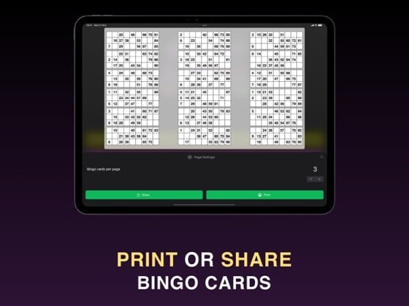 Bingo Caller, Cards &amp; Tickets screenshot