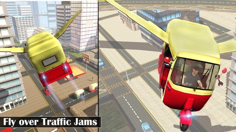 Futuristic Flying Tuk Tuk Simulator - Auto Rickshaw Driving screenshot