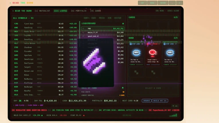 BEAR THE BURN: A Stock Market Deckbuilder screenshot