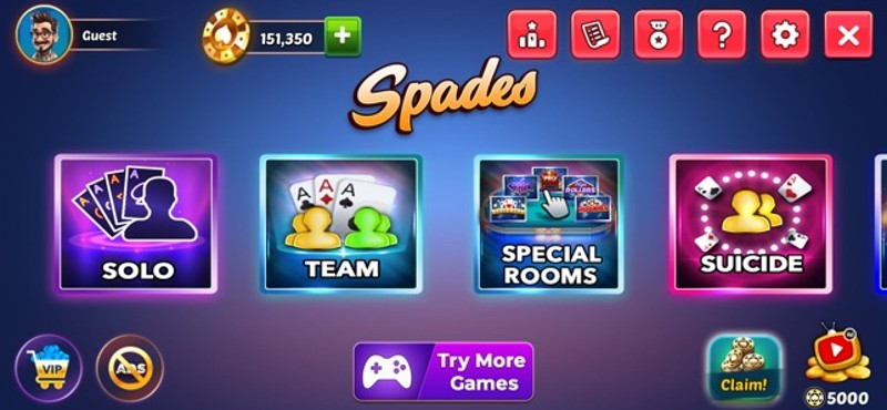 Bid Whist Spades Classic Games screenshot