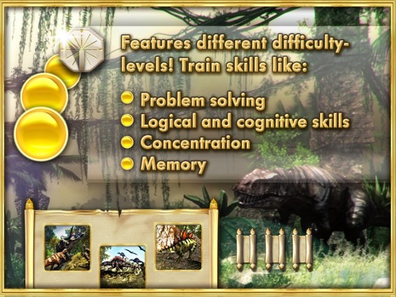 Dinosaurs walking with fun 3D puzzle game in HD screenshot