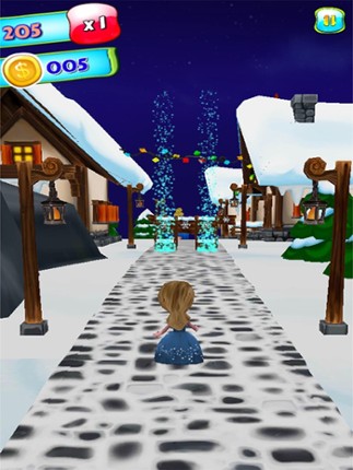 Running Princess Frozen Snow - New Fun Run Ice Adventure Game For Girly Girls FREE screenshot