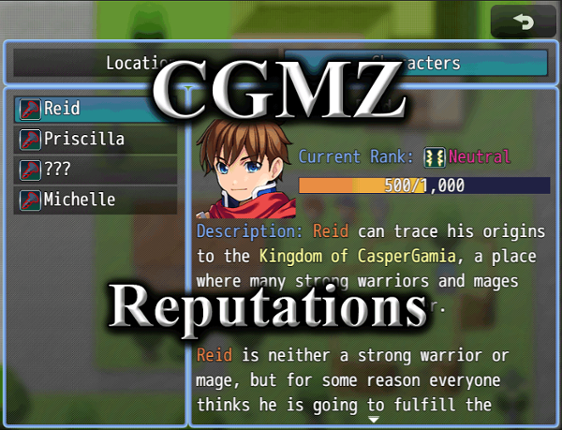 [CGMZ][Beta] Reputations for RPG Maker MZ Image