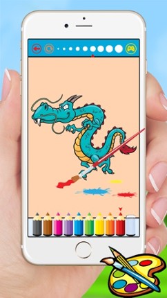 Dragon Dinosaur Coloring Book - Drawing for kids free games Image