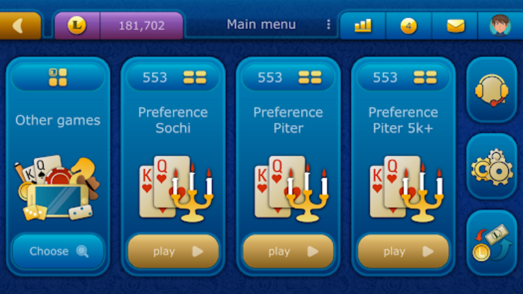 Preference LiveGames online screenshot