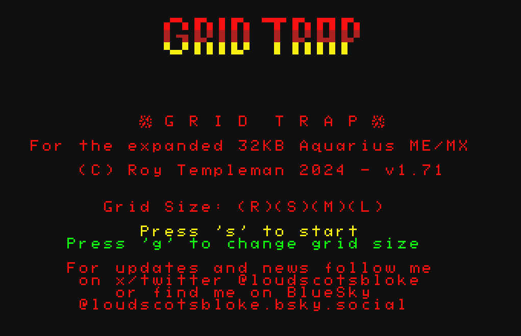 Games like Grid Trap - Mattel Aquarius 32K ME/MX