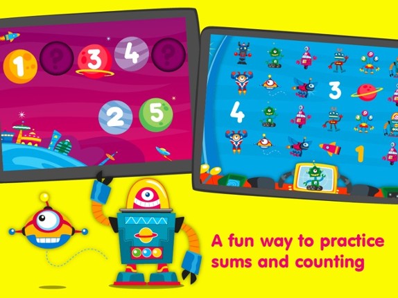 Robots & Numbers - games to learn numbers and practice counting, sums & basic maths for kids and toddlers (Premium) screenshot