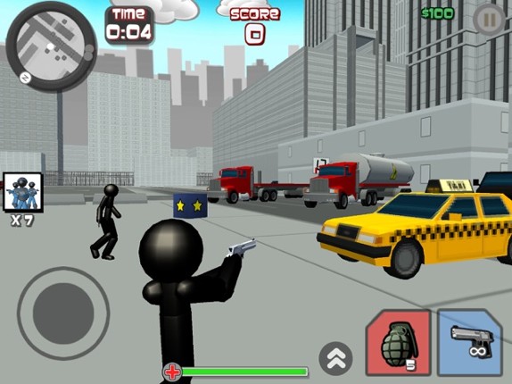 Stickman City Shooting 3D Image