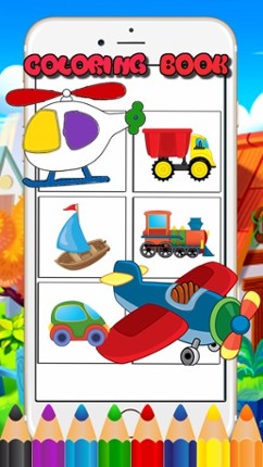 Drawing Car and Trucks Coloring Book for Kids Game Image