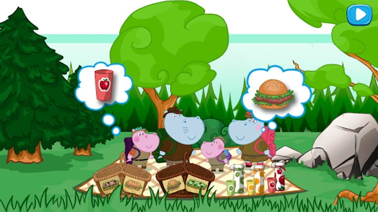 Hippo Family: Mountain Camping Image