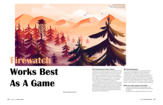 Level Story Magazine, The Firewatch Issue Image