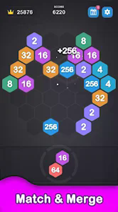 2048 Hexagon-Number Merge Game screenshot