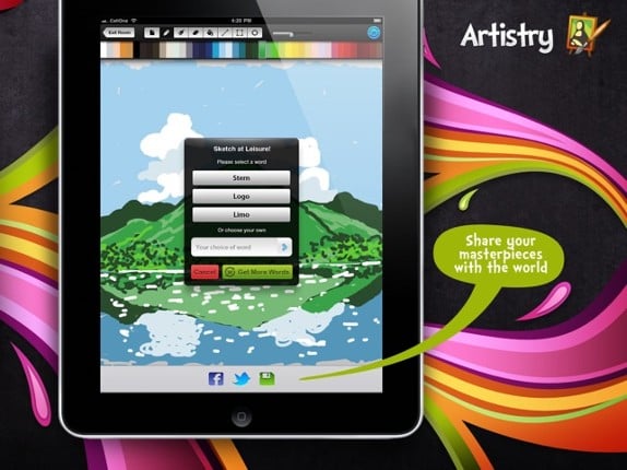 Sketch W Friends ~ Free Multiplayer Online Draw and Guess Friends &amp; Family Word Game for iPad Image