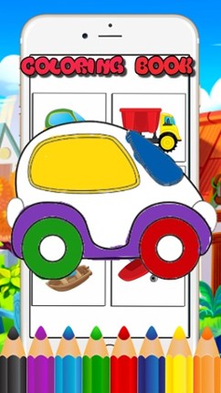 Drawing Car and Trucks Coloring Book for Kids Game Image