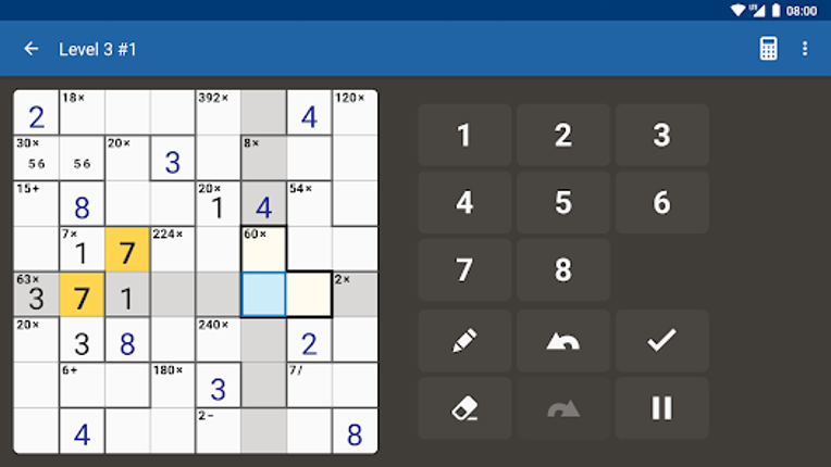 Andoku Calcudoku screenshot