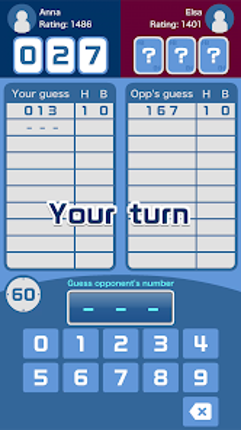 Hit＆Blow Online (Bulls & Cows) screenshot