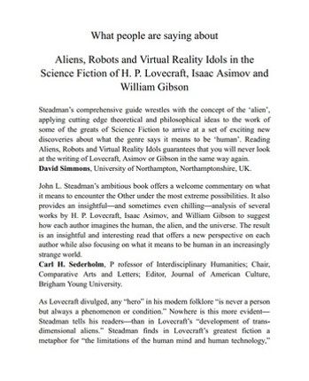 Aliens, Robots and Virtual Reality Idols in the Science Fiction of H. P. Lovecraft, Isaac Asimov and William Gibson Image