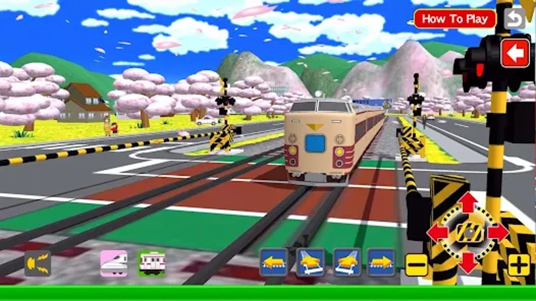 Railroad Crossing Train 3D Image