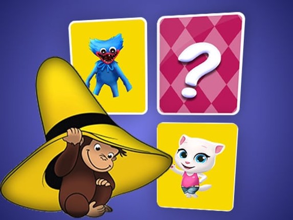 Curious George Memory Card Match Image