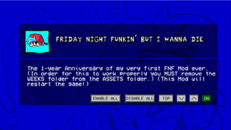 Friday Night Funkin' But I Wanna Die (Anniversary Edition) screenshot