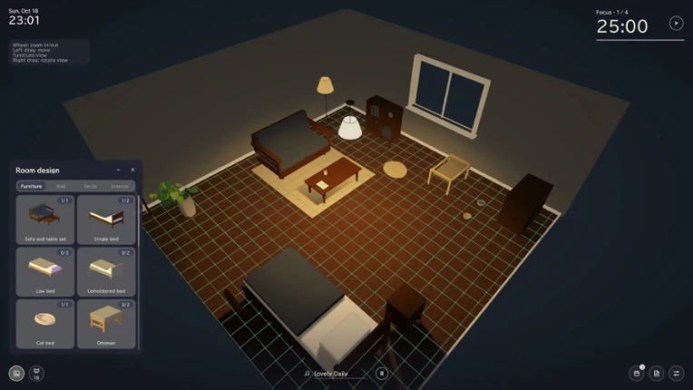 Cozy Cat Room: Focus Time with Your Cat screenshot