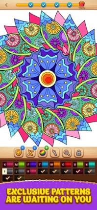 Cross Stitch Coloring Mandala Image