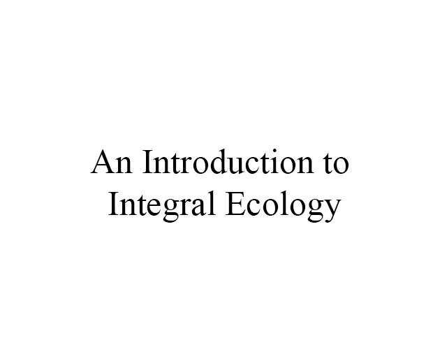 Games like An Introduction to Integral Ecology