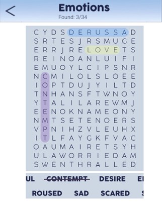 Word search in English - Unscramble hidden words screenshot