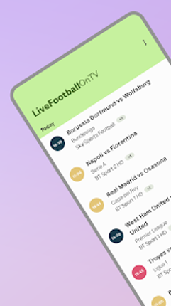 Live Football On TV Guide screenshot