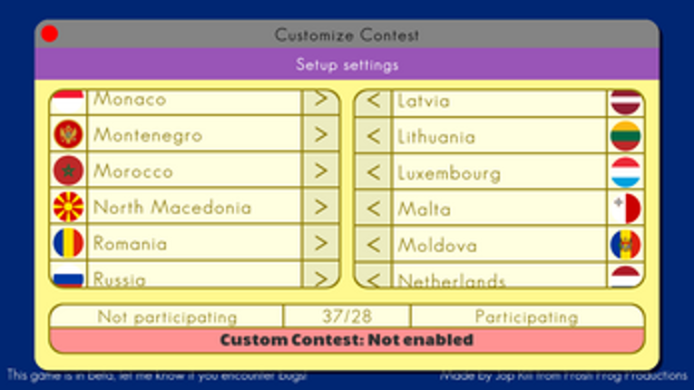 Euroaural Song Contest screenshot