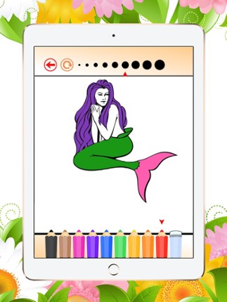Mermaid Coloring Book For Girls: Learn to color and draw a Mermaid, Free games for children screenshot