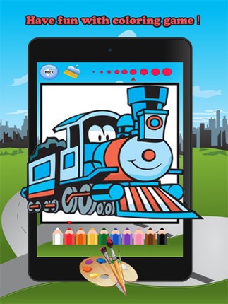 Train Friends Coloring Book for children age 1-10: Games free for Learn to use finger to drawing or coloring with each coloring pages screenshot