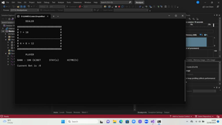 SimpleBlackjack screenshot