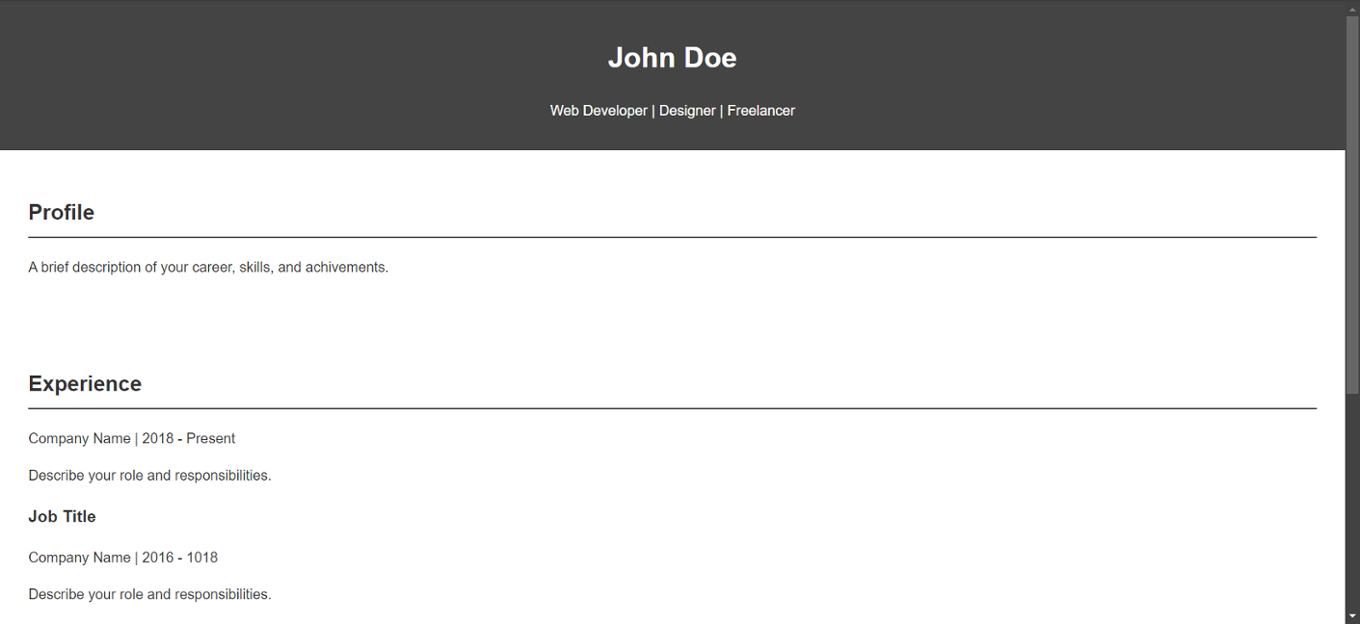 Games like ResumeCV - Template