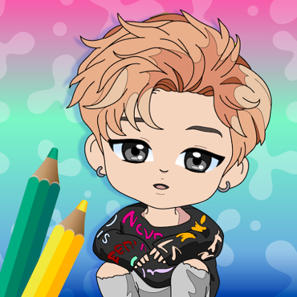 KPOP Chibi Idol Coloring Book Image