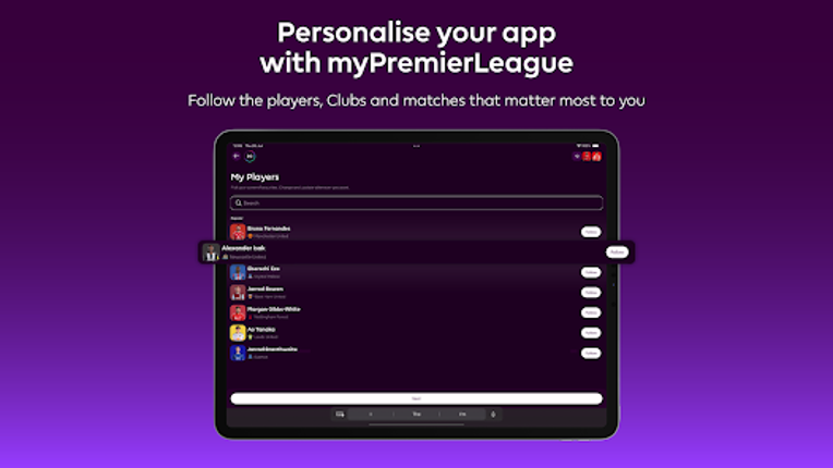 Official Premier League App screenshot