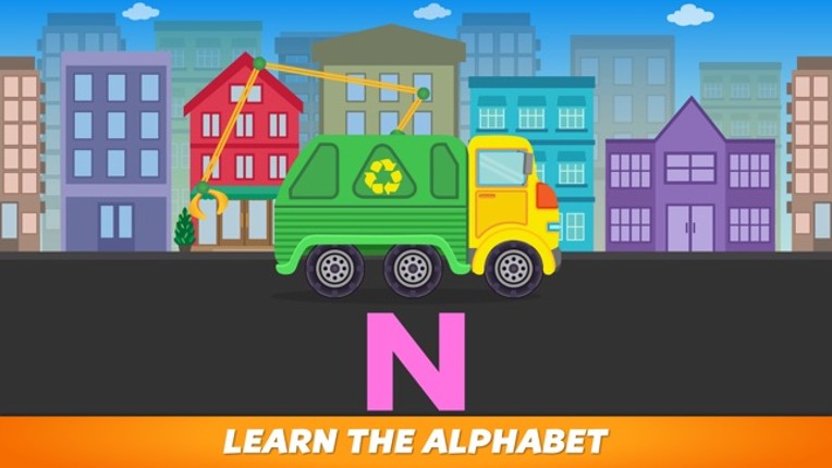 ABC Garbage Truck Free - an alphabet fun game for preschool kids learning ABCs and love Trucks and Things That Go screenshot