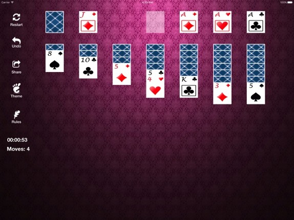 Solitaire Hard Spider game screenshot