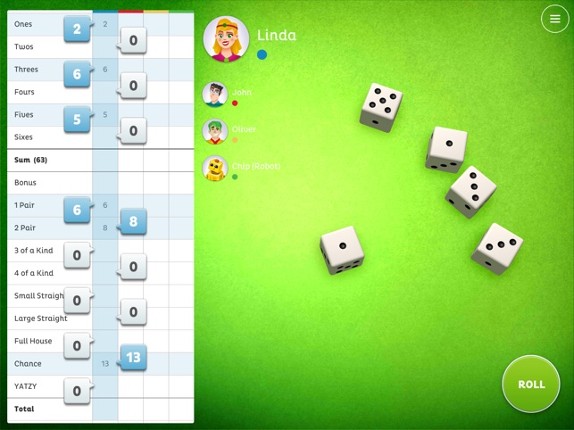 Yatzy screenshot