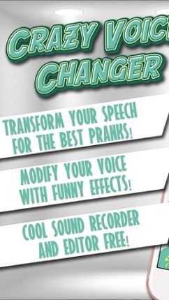 Crazy Voice Changer &amp; Recorder – Prank Sound Modifier with Cool Audio Effects Free screenshot