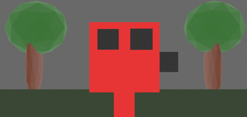 Red Cube With Gun Image