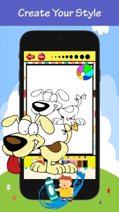 Dog Coloring Book For Kids: Drawing &amp; Coloring page games free for learning skill screenshot