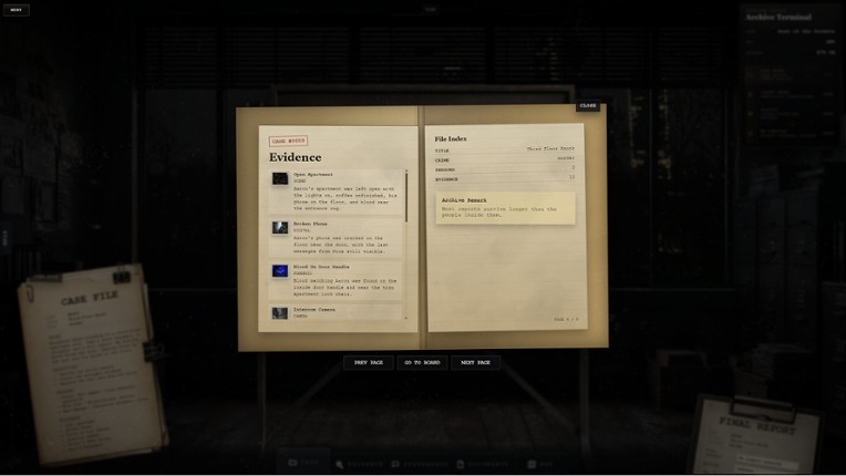 EVIDENCE screenshot