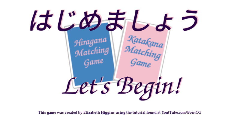 Hiragana and Katakana Matching Game Game Cover