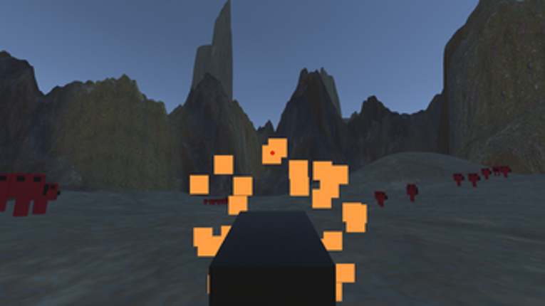 Red Cube With Gun Image