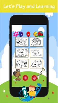 Dog Coloring Book For Kids: Drawing &amp; Coloring page games free for learning skill screenshot