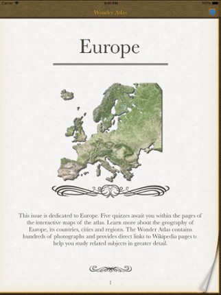 Europe. The Wonder Atlas Quiz. Image
