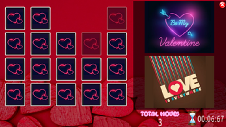 All Valentine Pairs Memory Game screenshot