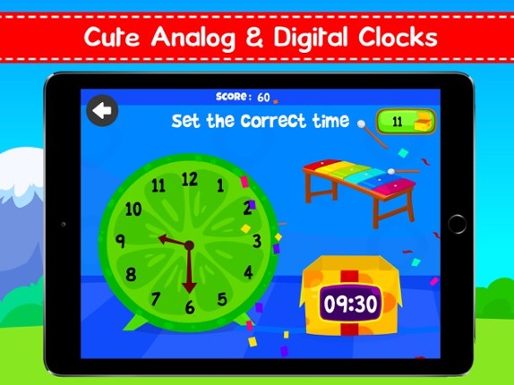 Telling Time For Kids + Clock screenshot