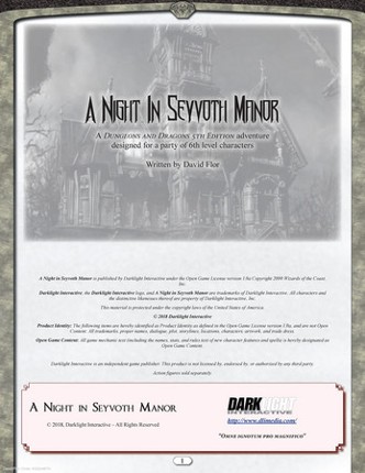 A Night in Seyvoth Manor (5E) Image